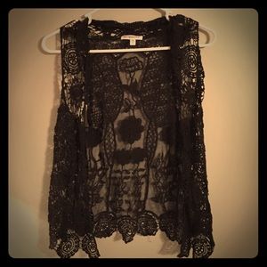 Black lace mesh cardi 💋