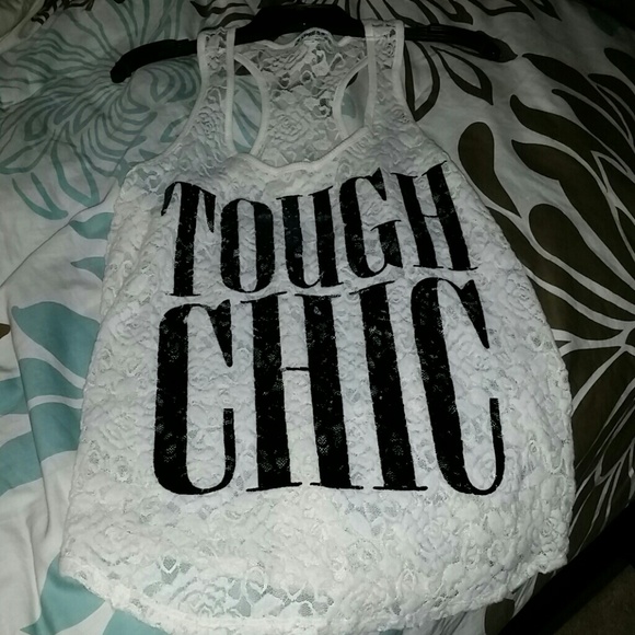 Express  tough  chic racer back lace top