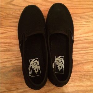 Black vans,, slip ons women's 7.5