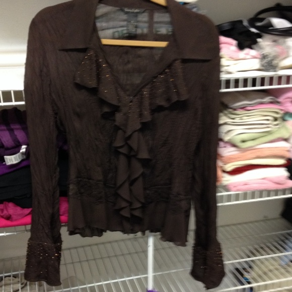 100% polyester brown fancy shirt