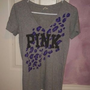 PINK grey and purple cheetah print v-neck
