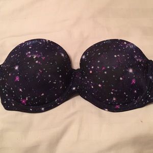 Galaxy Print Strapless Bra