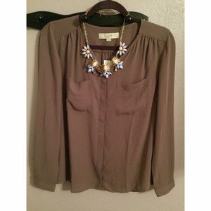 Taupe Loft Utility Blouse JUST LOWERED