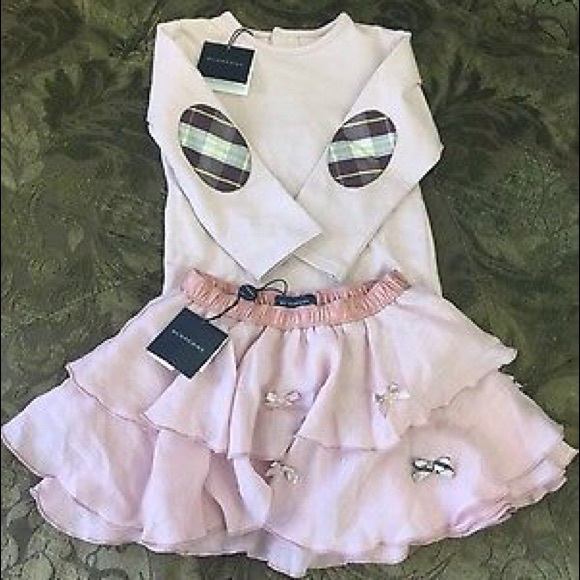 Kid's 18M Burberry Shirt And Skirt Set Oufit