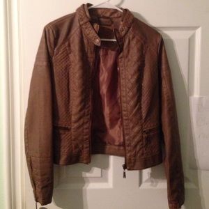 Brown Leather (Polyester) Jacket