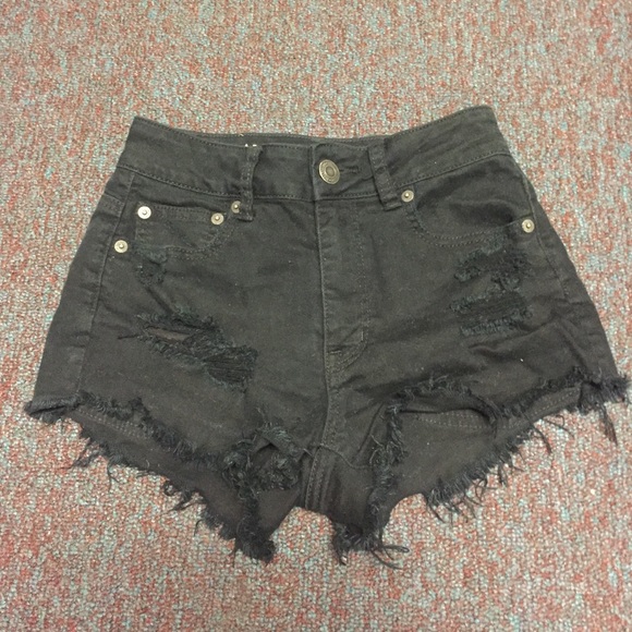 American eagle black distressed Jean short