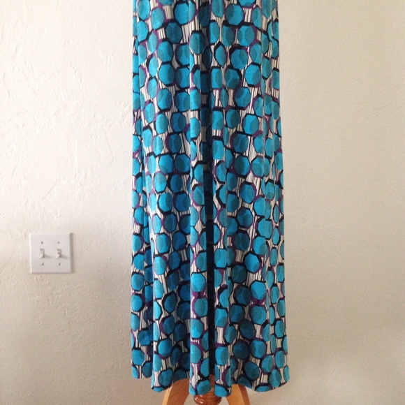 Blue Patterned Maxi Dress - Picture 3 of 5