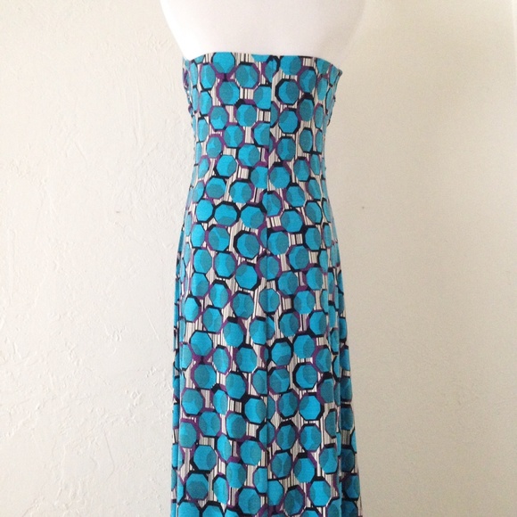 Blue Patterned Maxi Dress - Picture 4 of 5