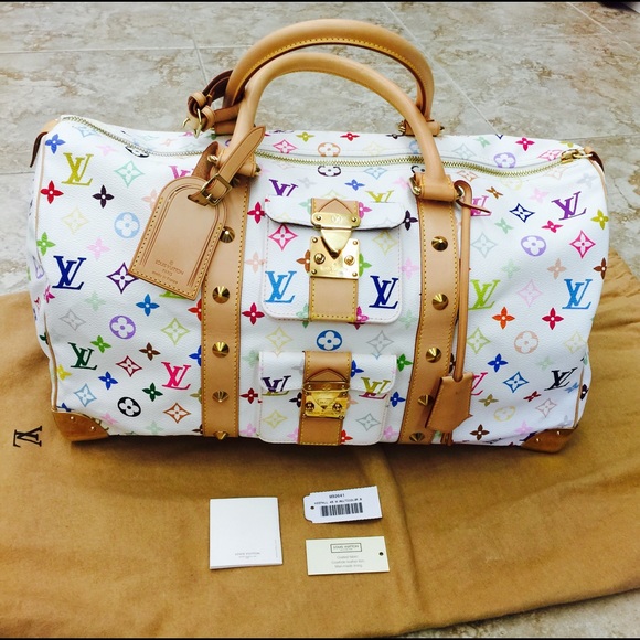 Louis Vuitton White Monogram Keepall 45  Travel