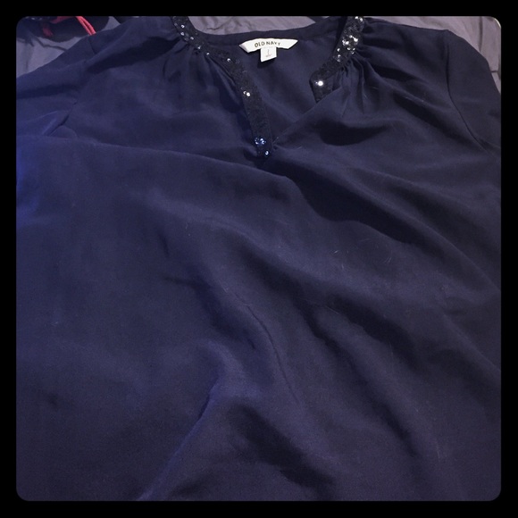 One navy dress shirt