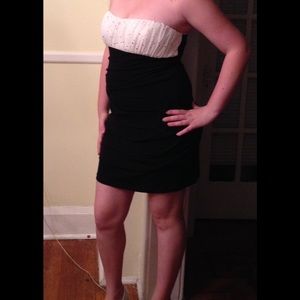 Black and White Semi-Formal Party Dress