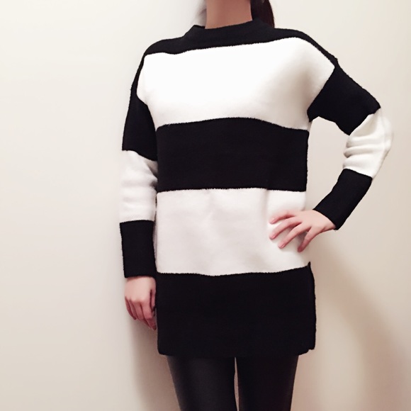 Black and white striped sweater