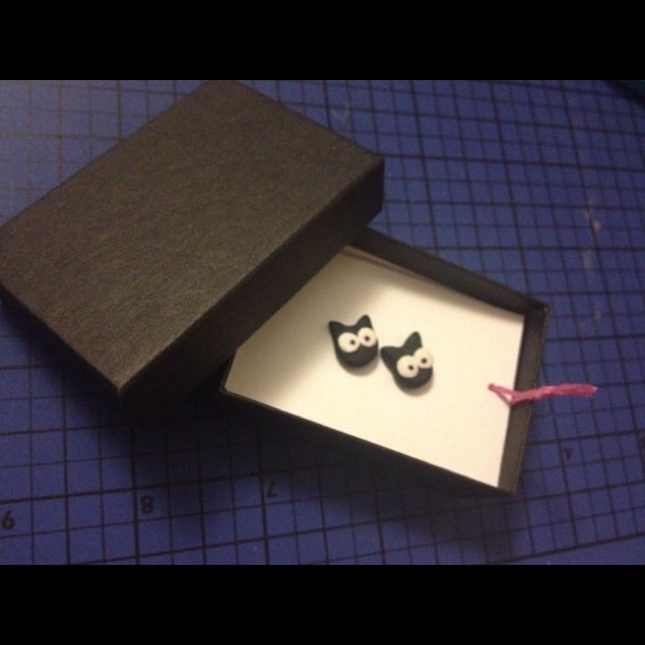 Handmade Black cat earing