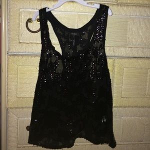 Sequin Razor Back Flowy Tank