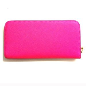 Neon pink wallet