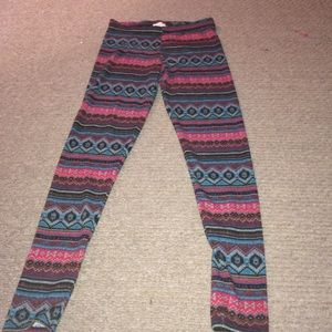 Tribal print knit leggings