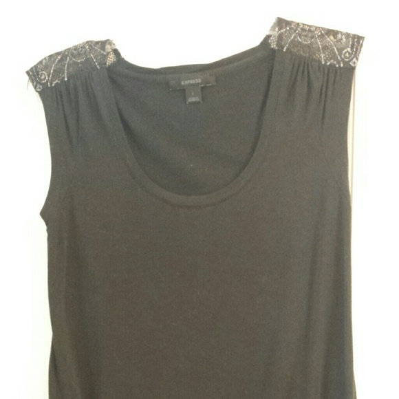 Black lace sleeve tank