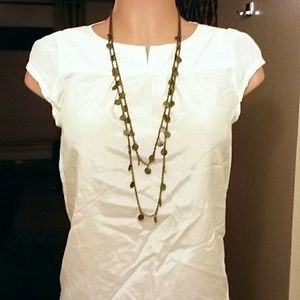 Club Monaco opalescent white silk blouse