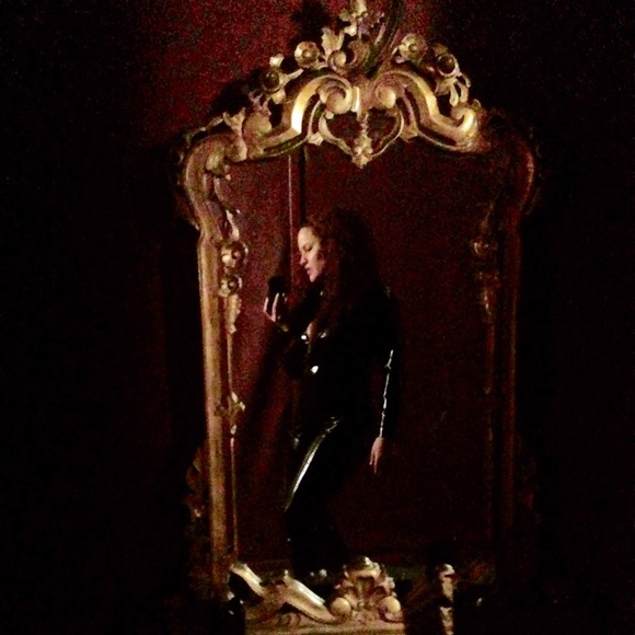 Stretch vinyl catsuit
