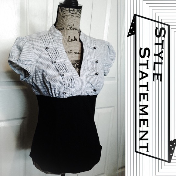 Unique White w/black pinstripes & Black Top
