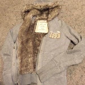 Abercrombie Gray Fur Jacket