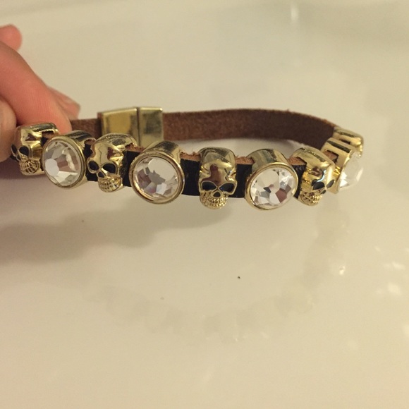 Skeleton/rhinestone bracelet