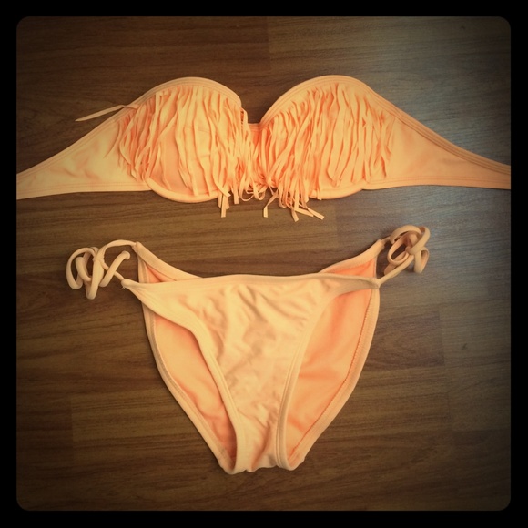 Bright orange bikini