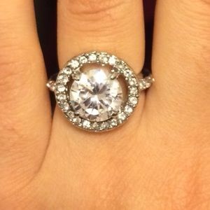 925k sterling silver plated CZ ring #6