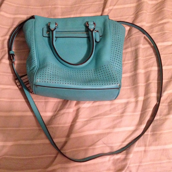 A sky blue coach purse