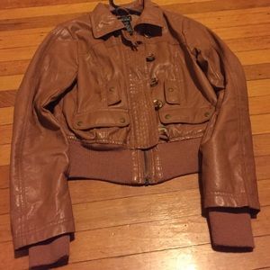 Light brown leather jacket