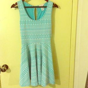Blue and white dress