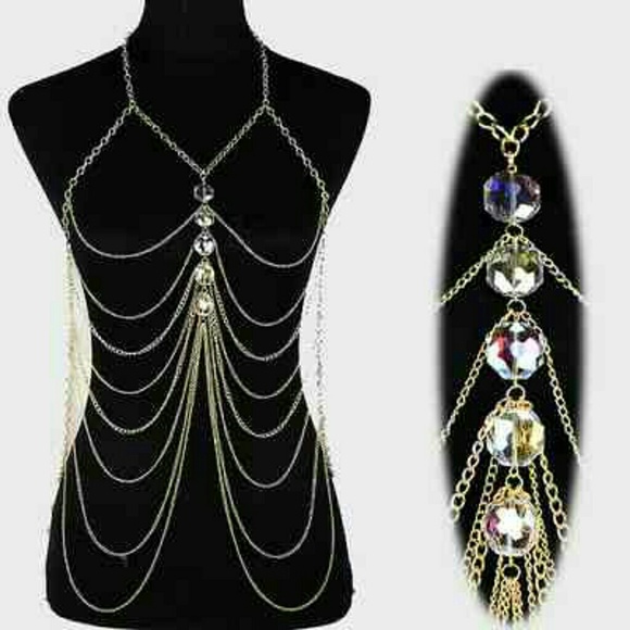 Jewelry - Drape Crystal Necklace Body Chain