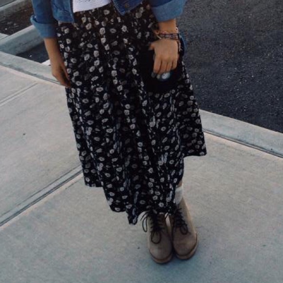 Vintage Floral Maxi Skirt