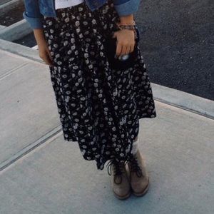Vintage Floral Maxi Skirt
