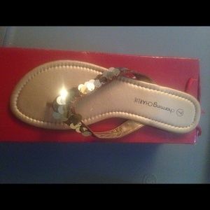 Gold flip flop never worn