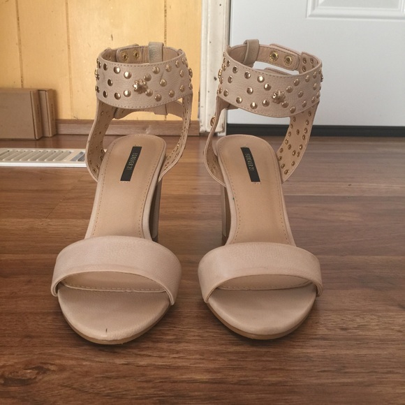 Tan Open Toe Heels