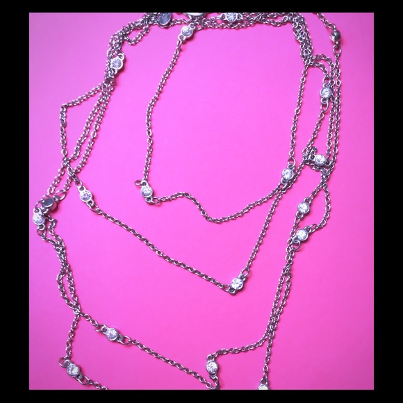 Express long crystal necklace