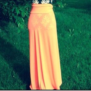 ⚡️️HP!⚡️ Neon Orange Maxi Skirt