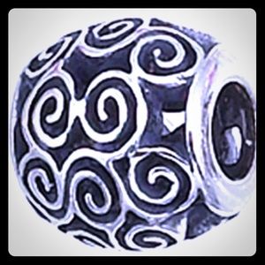 NWT Sterling Silver Open Swirl Zable Bead Charm