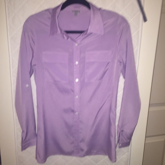 Purple silk button up shirt