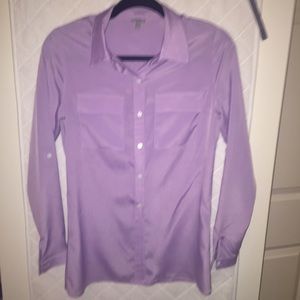 Purple silk button up shirt