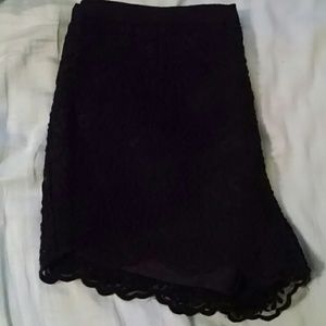 Black lace shorts
