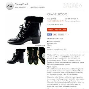 CHANEL Black furboots
