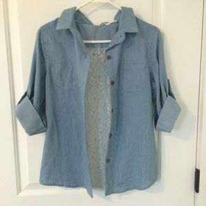 Button Down With Lace - NWOT