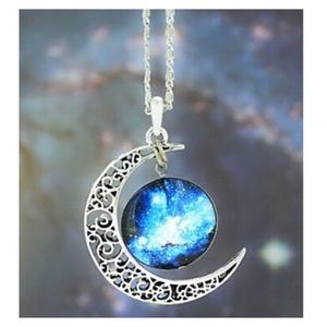 Galaxy moon necklace