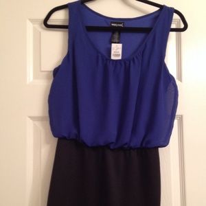 Blue and black dress