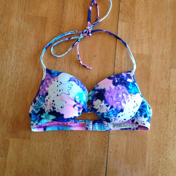 pink push up bikini top