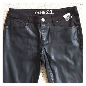 Black skinny with "leather" front