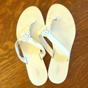 White Gucci sandals