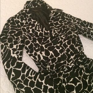 Giraffe print trench coat jacket